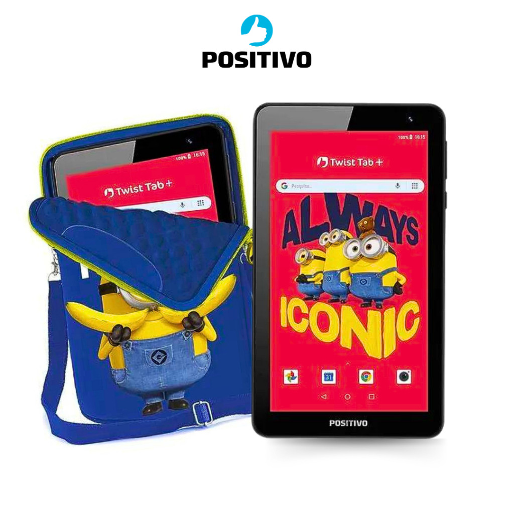 Tablet Infantil Positivo Minions Personagens 64GB + 2RAM - Positivo ...