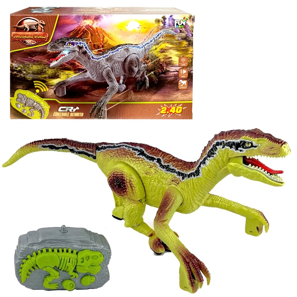 Brinquedo Infantil Dinossauro 34cm de Controle Remoto que Anda com ...