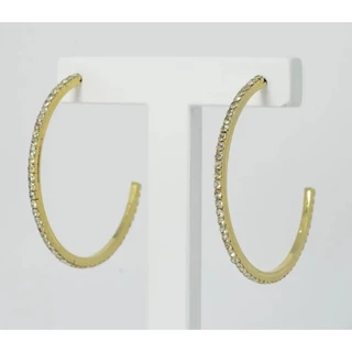 ANA1108 Brinco de Argola Grande Com Strass/Cores Dourada e Prata/Tamanhos 4# a 9# em Oferta na Shopee