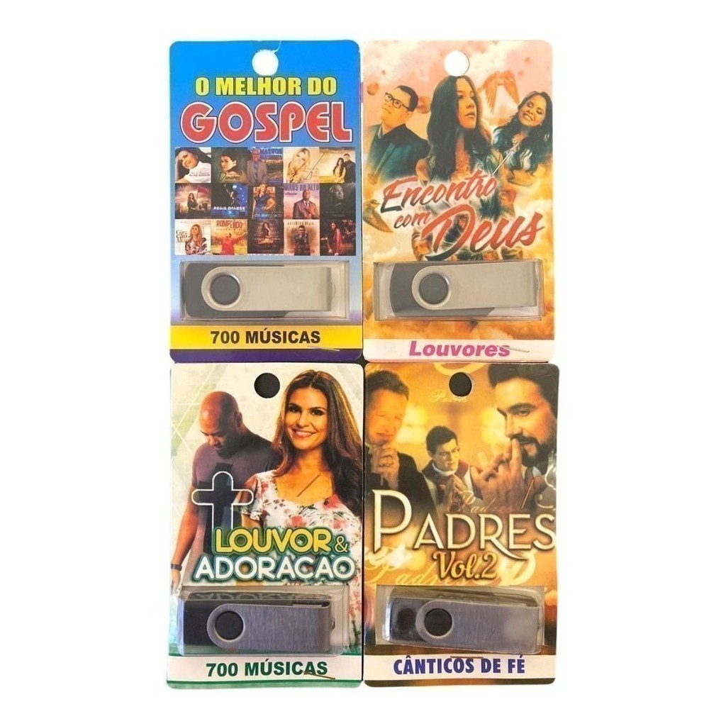 kit Pendrive Gravado Músicas Gospel Pen Drive | Shopee Brasil