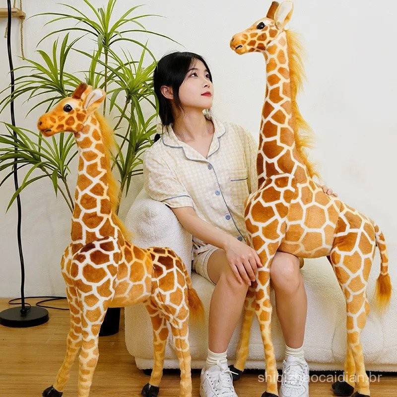 Novo Brinquedo de Pelúcia Girafa Gigante, Boneca Girafa Macia e Fofa ...