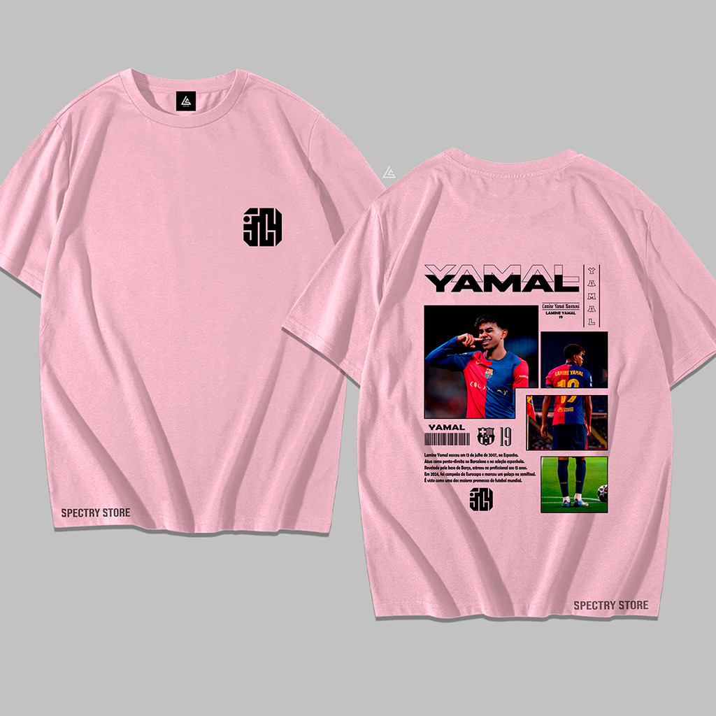 Camisa Camiseta Lamine Yamal 19 Barca Futebol Streetwear Algodão
