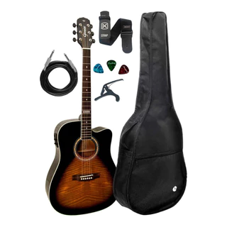 Violão Giannini Gf1d 3ts Tone Sunburst Kit Capa Acessorios
