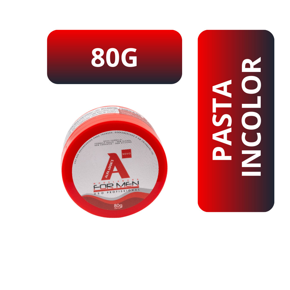 Pasta Modeladora para Cabelo Masculino 80gr Incolor Alfa Looks | Shopee ...