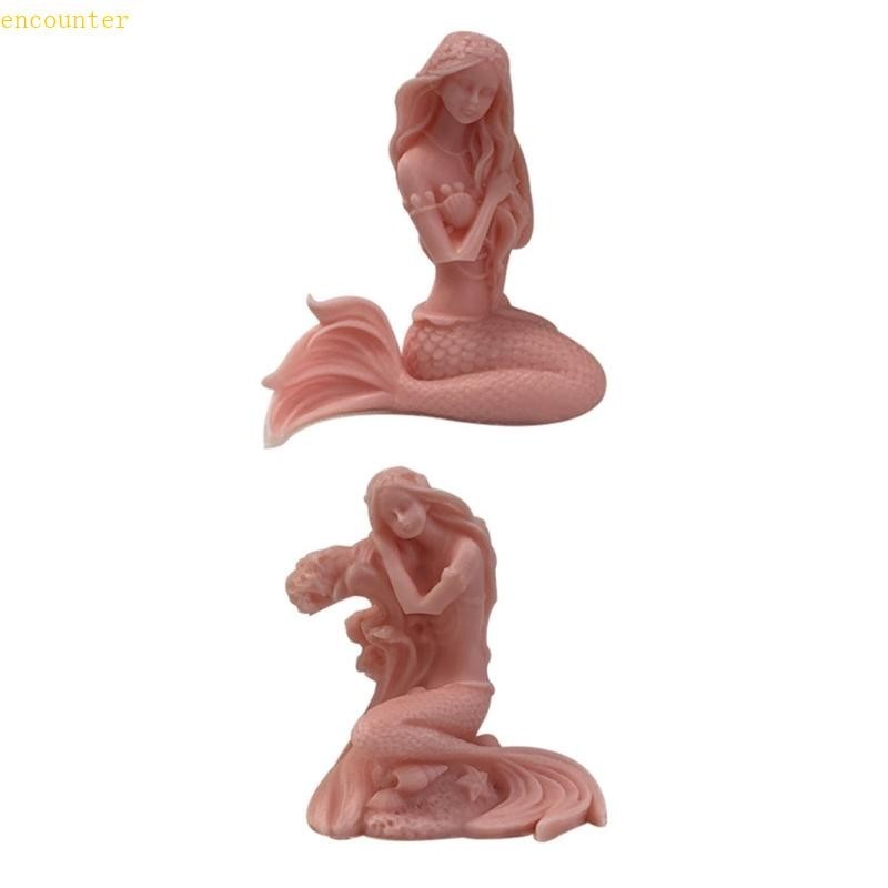 Encontro 3D Sereias Forma Molde Silicone Aromaterapias Exclusivas Resina Gesso Ornamentos Decorações Durabl