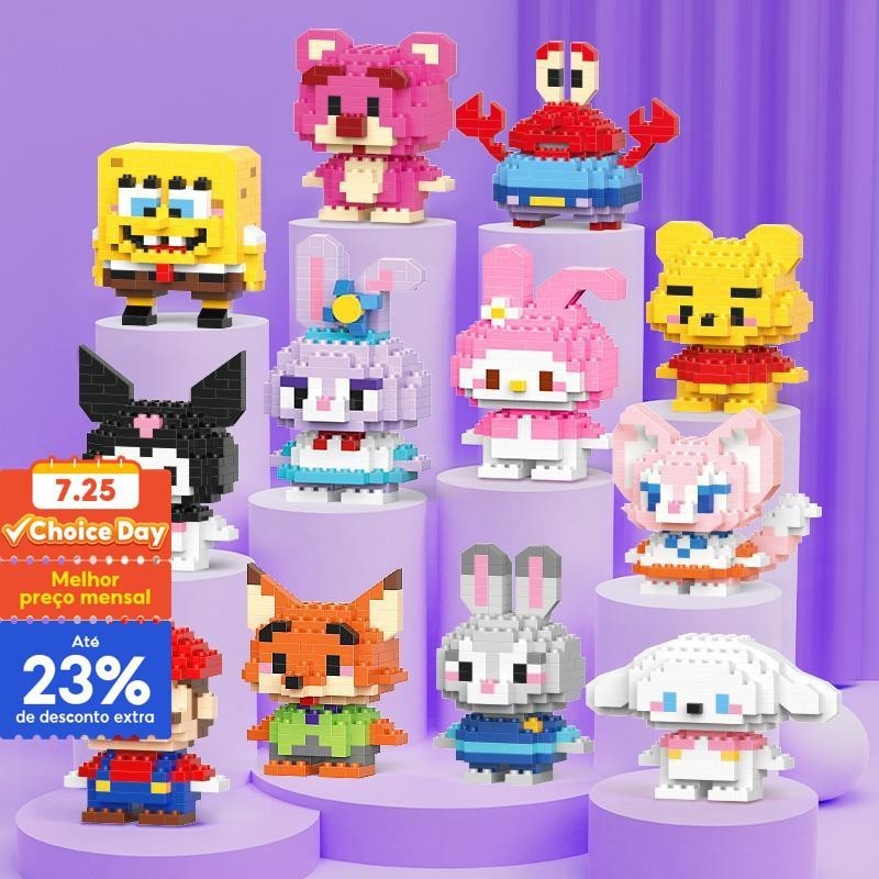 [Oferta Especial] 60 Bonecos de personagem de desenho animado / Brinquedos para crianças Blocos de construção de partículas / Brinquedos de brinquedo / Loja de brinquedos, Loja de papelaria, Brinquedos de brinquedo / Presentes para crianças Brinquedos par