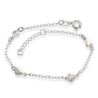 Pulseira Feminina de Prata 925 Coração Liso e Diamantado em Oferta na Shopee