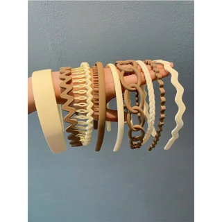 9 Bandas de cabeça Wave Toothed Headbands Ladies Face Wash Hairpins Unisex Bandas de cabeça simples estilo boêmio