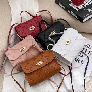 Nova Bolsa Clássica Ladies Classic Diamond Small Square Bag Versão coreana Bolsa de mão de cor sólida Mini Bolsa Diagonal Portátil Moda Bolsa para o ombro da moda