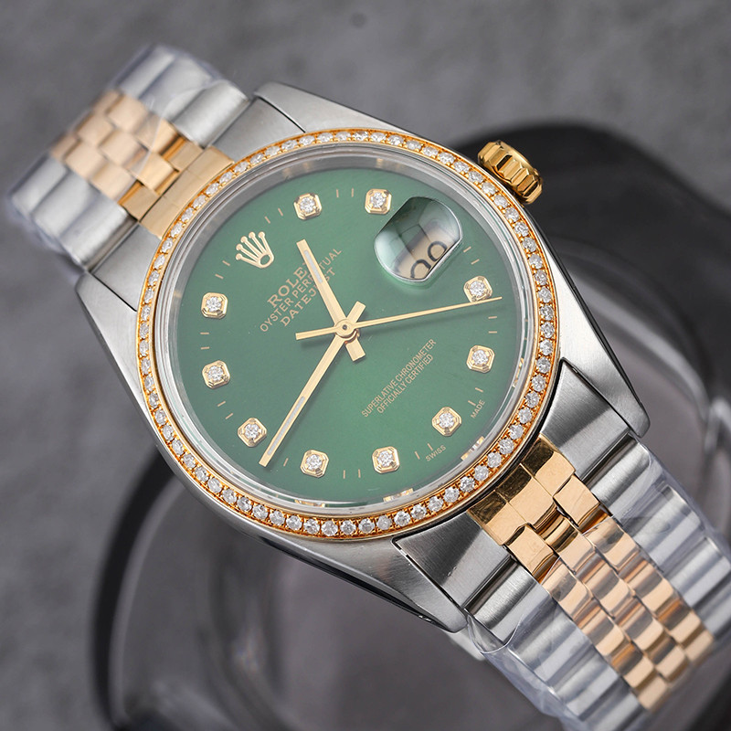Relógio Mecânico Automático Masculino Rolex Rolex Log Verde 16233 Back ...