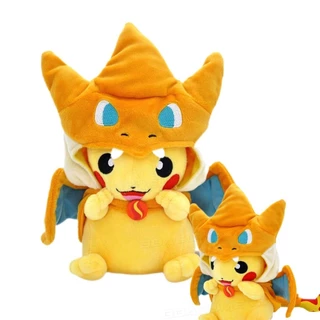 Brinquedo Pelúcia Pikachu Cosplay Charizard Y Colecionável