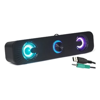 Caixa De Som Gamer Soundbar 6w 2.0 Multimídia Usb Pc Note
