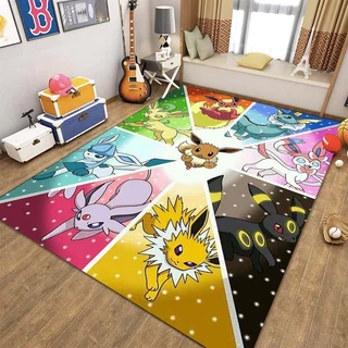 Pok é mon Pikachu Cartoon Anime Tapete Estampado Sala De Estar Sofá Área Para Engatinhar Bebês Quarto Porta Absorvente D