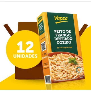 Kit 12 Peitos de Frango Desfiado Cozido 400G Vapza