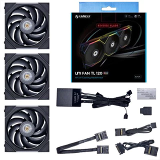 Kit 3 Cooler Lian Li UNI FAN TL 120 Reverse RGB Controladora
