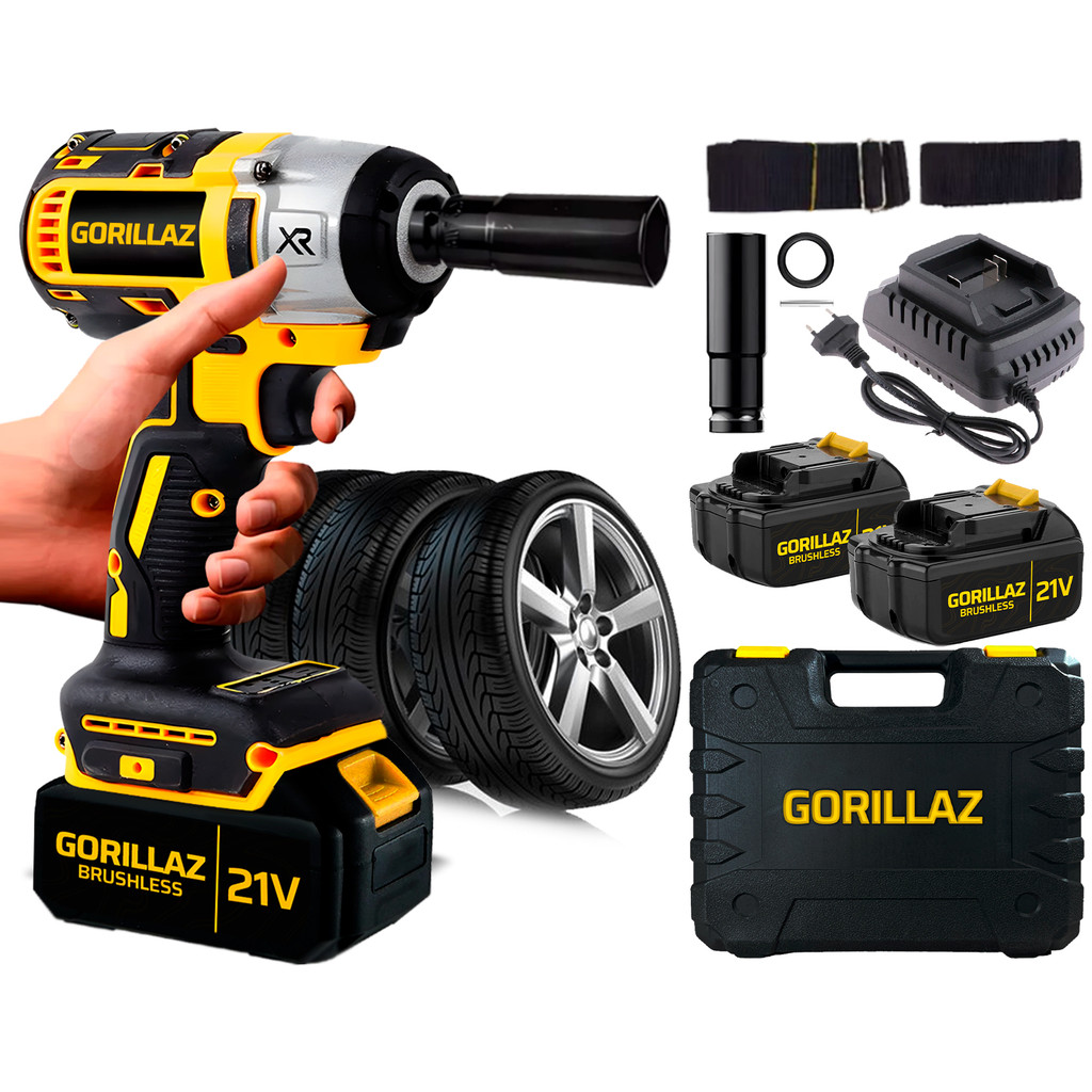 Chave De Impacto 21v 1/2 Brushless Profissional 02 Baterias