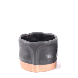 Vaso Étnico Preto/Bege 8x11Cm em Oferta na Shopee