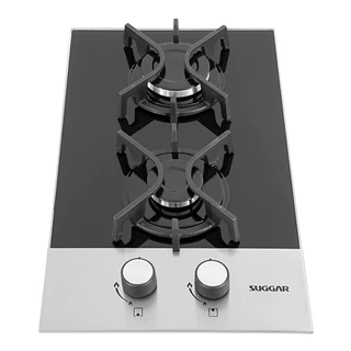 Cooktop À Gás Mesa De Vidro Suggar Preto 2Q Bivolt - FG2002FVPIX