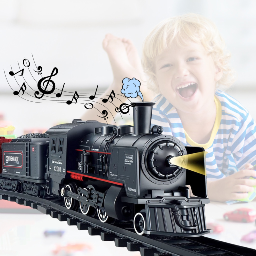 Trem De Brinquedo Criança 2M de trilhos Trenzinho Locomotiva Com Som Luz Ferrorama Premium