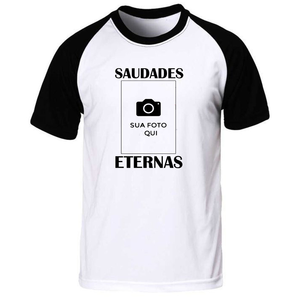 Camiseta saudades eternas com foto personalizada luto