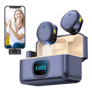 Microfone De Lapela Sem Fio Para iPhone/Android Type-C com Cancelamento De Ruído P/ Gravação de vídeo /Vlog
