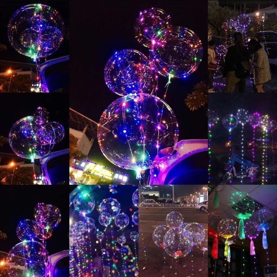 Kit 10 Balão Balões Bubble 3m LED 18 polegadas 45cm Transparente Com ...