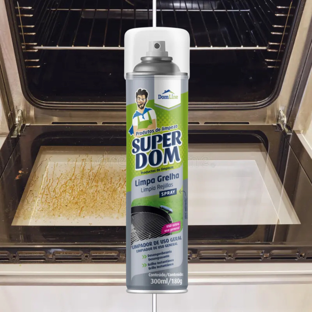 Limpa Forno Spray Dom Line 300ml Super Desengordurante de Forno ...