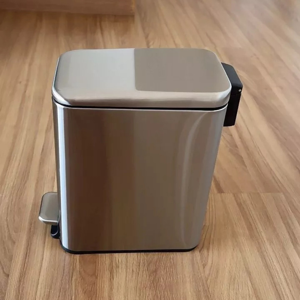 Lixeira Inox Linea Multiuso C/ Pedal Cesto Lixo Retangular Banheiro ...