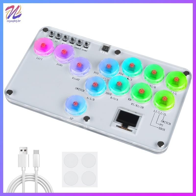 Fighting Stick Controller Colorido RGB Light Game Teclado De Jogo De ...