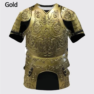2024 Nova Armadura Medieval 3D Camiseta De Manga Curta Com Gola Redonda Engraçada Para Homens