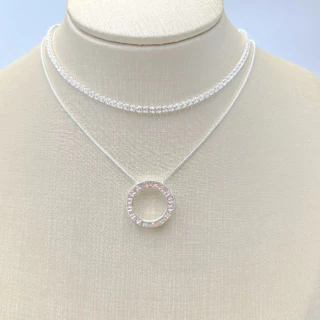 KIT 2 Choker Colar de CRISTAIS + Colar Pandora a Prata 925