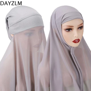 DAYZLM Lenço Muçulmano De Véu Macio Sem Escorregamento Hijab Feijão Feminino De Cor Sólida