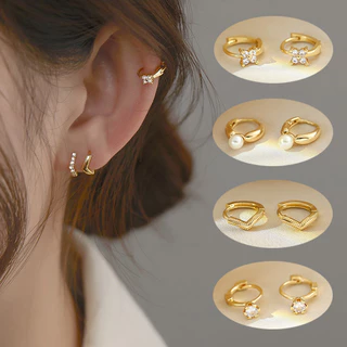 Brincos De Zircônio Com Revestimento De Ouro 14K Mini Cubic Zirconia Pequenos Piercing Para Acessórios Femininos Hipoalergênicos