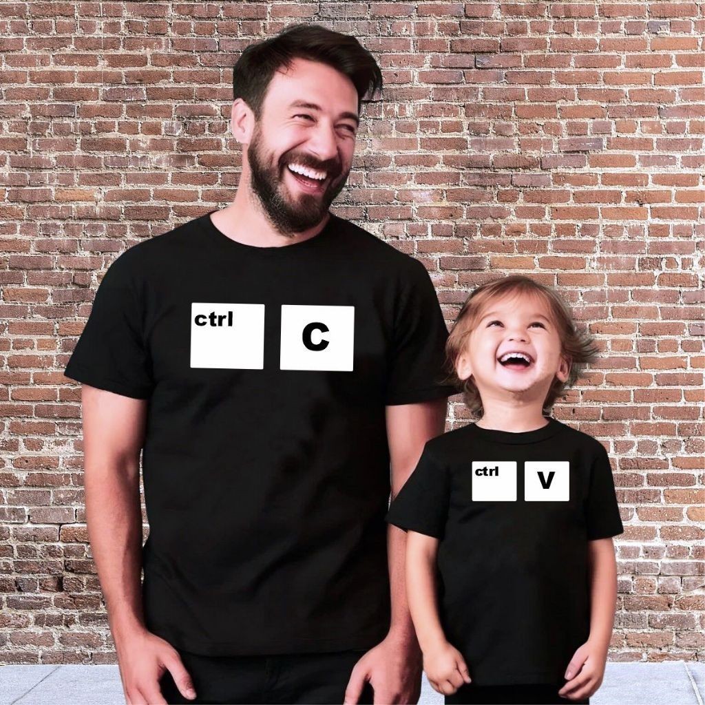 Kit 2 Camisetas Presente Pro Dia Dos Pais Ctrl C E Ctrl V Pai Filho