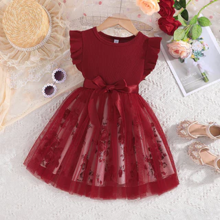 Vestido Infantil Floral Verão Algodão 4-7 Anos Menina Princesa