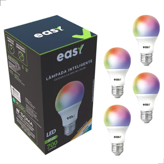 Kit 4 Lampadas Led Smart RGB Colorida Bivolt E27 - Easy