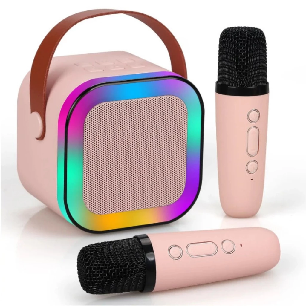 Alto-falante sem fio K12 com microfone para karaokê bluetooth com 1 ou 2 microfones