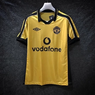 Camisa retrô manchester united /2001/02 dourada