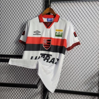  F-o Flamengo Away Camisa Esportiva Branca Masculina Retro Camisa de Futebol 1995