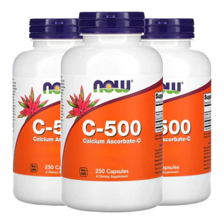 Kit 3x Vitamina C 500mg Now Foods 250 Cápsulas Importado /Made in Usa