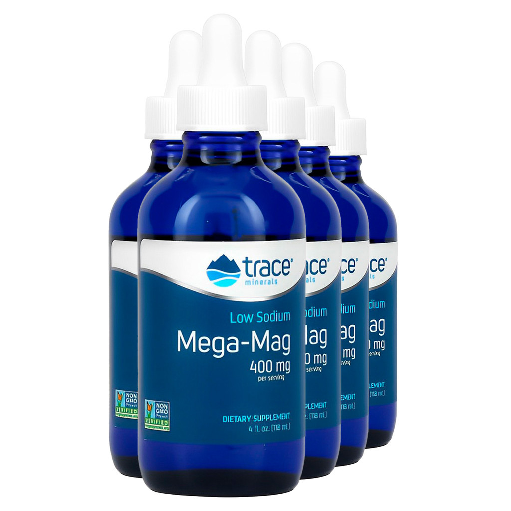 Kit 5x Trace Minerals Mega-Mag Magnésio Líquido 400mg 118ml /Made in ...