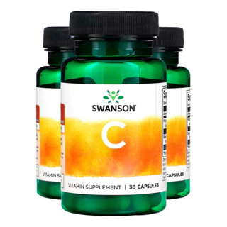 Kit 3x Vitamina C-1000 e Rosa Mosqueta Swanson 30Caps Importado /Made in Usa