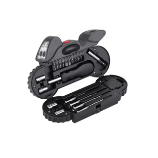 Estojo de Moto com Lanterna LED e Kit de Ferramentas 21 Peças Plástico