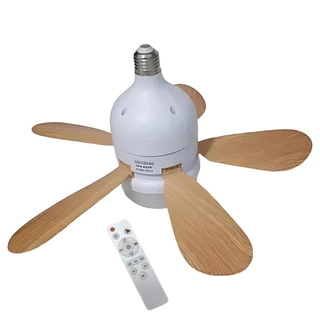 Ventilador de Teto Com Lâmpada LED 5 Helices Controle Remoto Bivolt LED 110V-220V