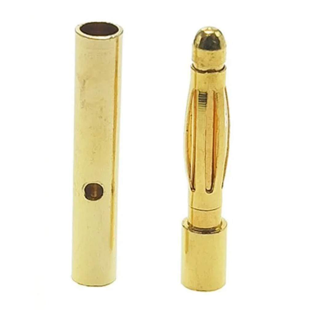 2534 - Plug Conector Bullet Banana 2mm Gold (par) | Shopee Brasil