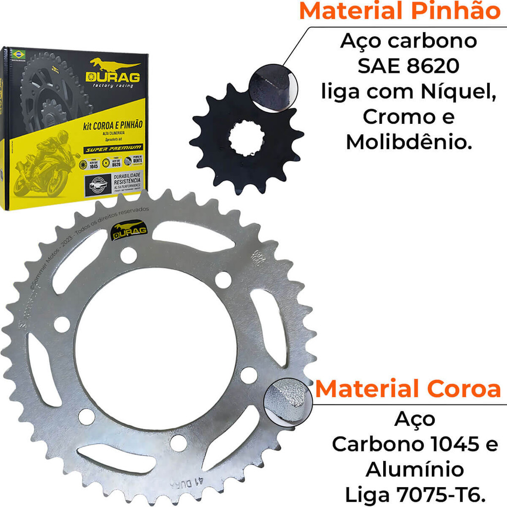 Kit Relação Transmissão Kawasaki Ninja 400 2018 a 2025 Reforçado