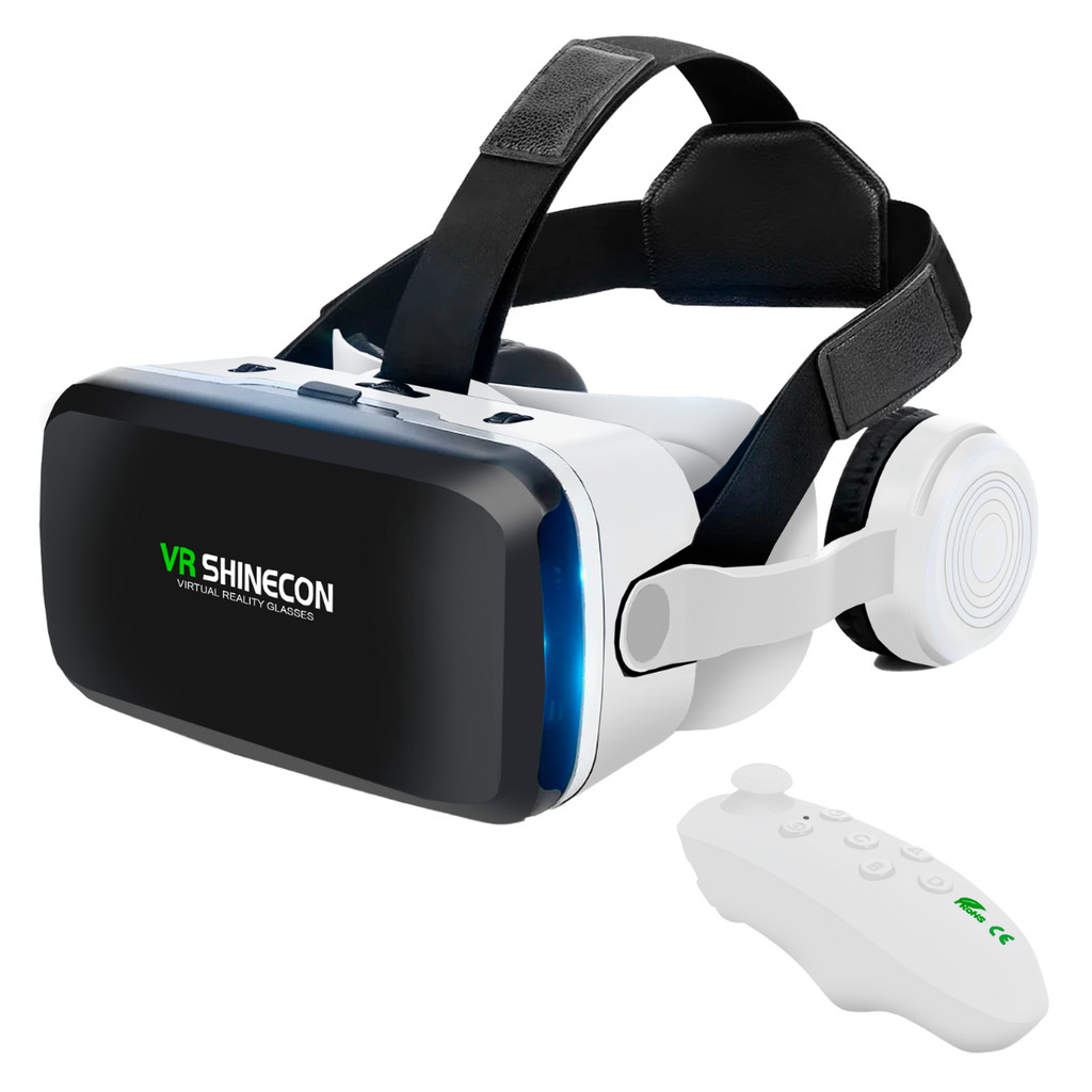 Óculos VR de realidade virtual com Fone de ouvido e controle | Shopee ...