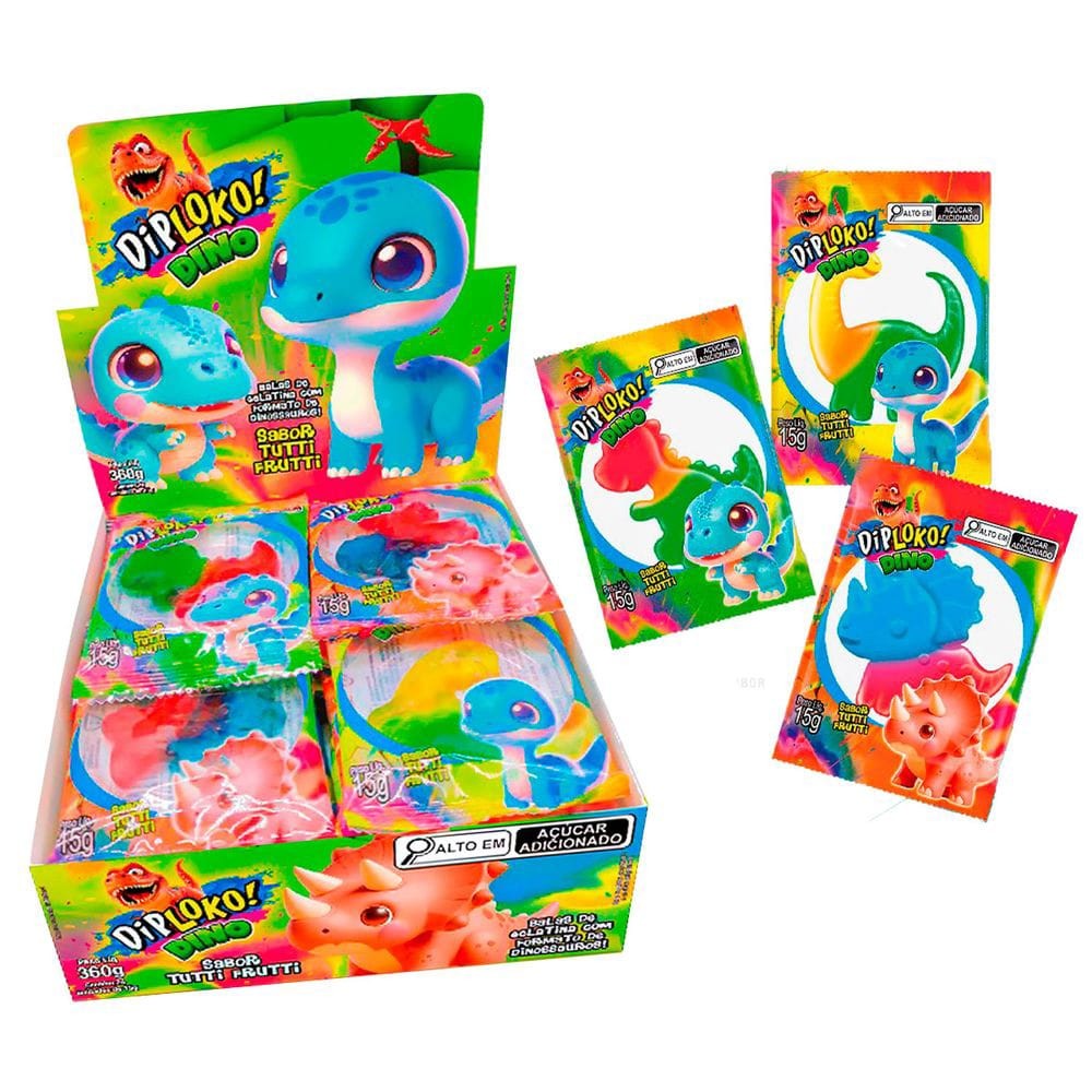 DIP LOKO GUMMY DINO COM 24 UNIDADES DE 15G CADA | Shopee Brasil