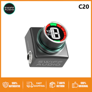 Original SWIFF AUDIO C20 Inovador Mini Pedal Afinador Para Guitarra Cromática Baixo Tuning HD Display LED Ajustável Valo
