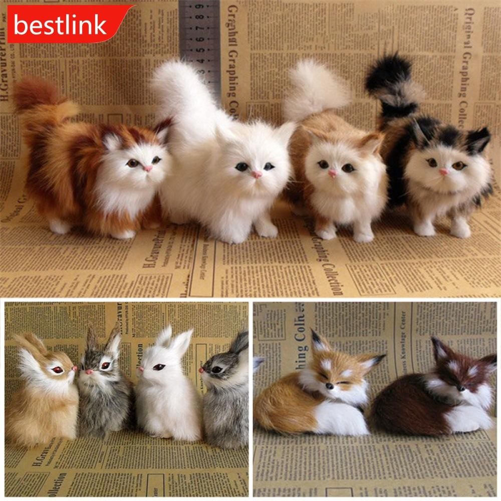 BESTLINK Simulação Mini Gato Coelho Raposa Coruja Modelo Brinquedo De ...
